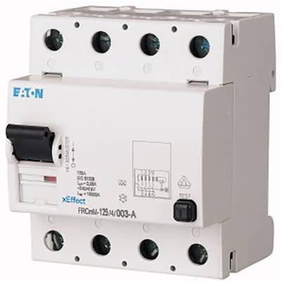 Automatický spínač společnosti Eaton pro elektrické ochranné funkce. Číslo modelu: FRDmM-125/4/003-A.