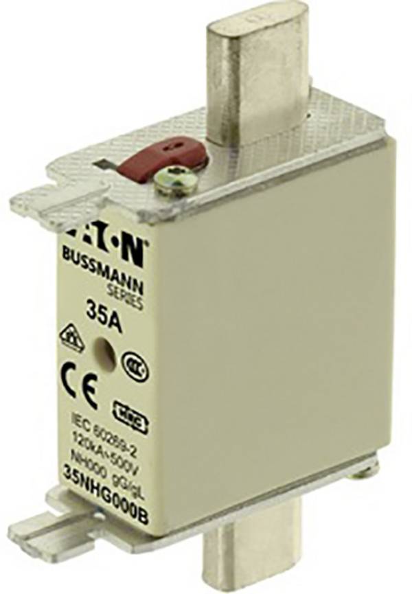 Eaton 35NHG000B NH pojistka s mechanickým ukazatelem zajištění Vhodné pro (pojistky) velikost pojistky 000 - 4 Velikost pojistky = 000  35 A  500 V 3 ks