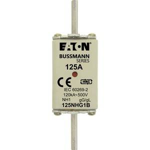 Pojistka Eaton Bussmann Series 125A NH podle normy IEC 60269-2, 120kA-500V, typ gG/gL, model 125NHG1B.