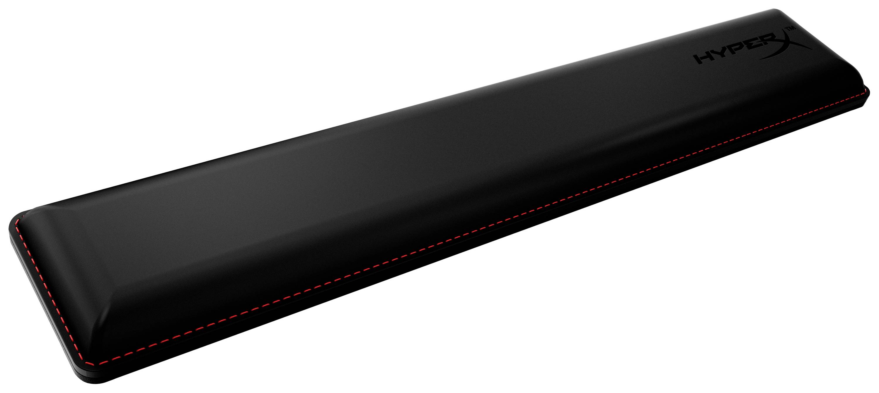 Černá kožená opora na dlaň s červenými švy, označená logem 'HyperX'.