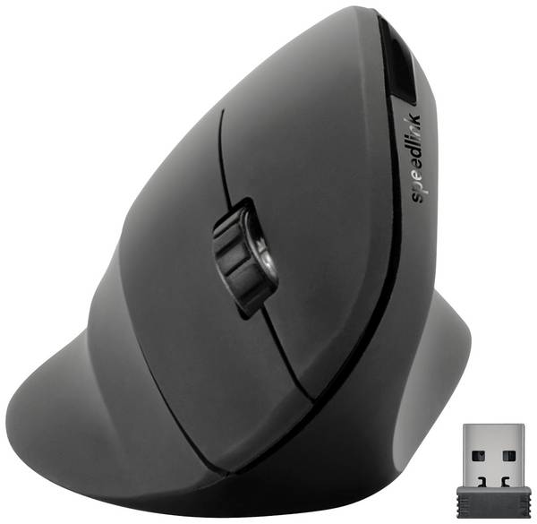 SpeedLink Piavo optická ergonomická myš, přenos bezdrátový, 6 tlačítko, 800 dpi, 1200 dpi, 1600 dpi, černá