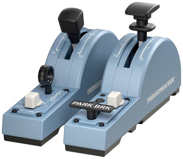 Thrustmaster TCA Quadrant Add-On Airbus Edition Brzdící a přistávací klapky v leteckém simulátoru  PC modrá