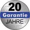 Medaile s nápisem '20 let záruky'.