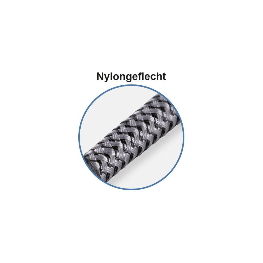 Černená nylonová síťovina v detailním záběru, zobrazená jako odolný materiál.