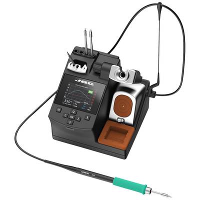 Pájecí stanice s displejem, zobrazující teplotu. Obsahuje tři pájecí hroty a držák. Vhodná pro přesné elektronické práce.