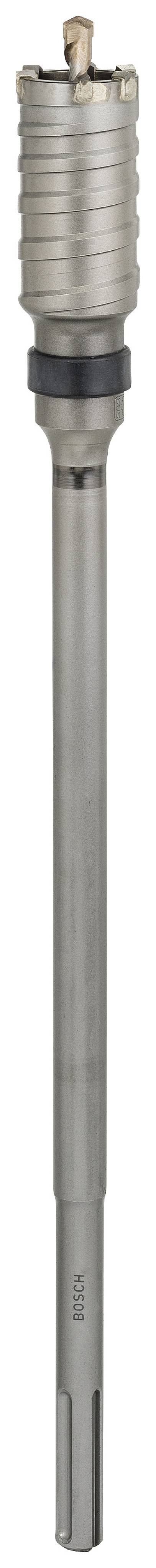 Kovový vrták s kulatou korunkou a dlouhým dříkem, primárně určený pro betonové nebo kamenné materiály.