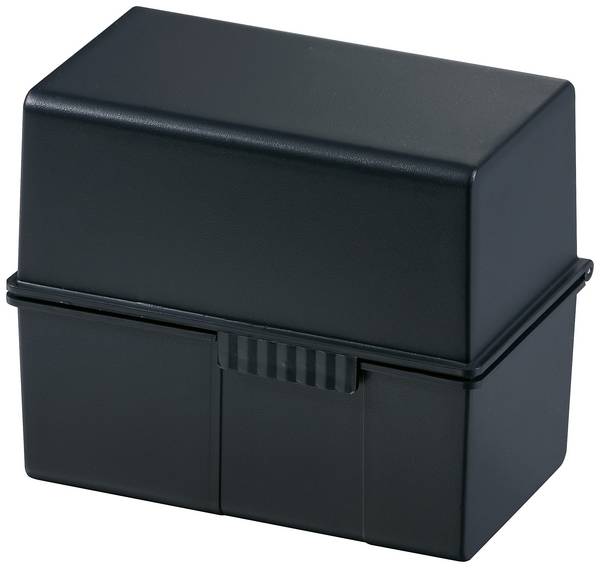 HAN  976-K-13 kartotéční box černá max. počet karet: 400 karet DIN A6 na šířku víko lze použít jako další nosítka, vč. 100 linkovaných karet