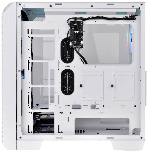 Thermaltake CA-1P6-00M6WN-00 midi tower PC skříň  bílá kompatibilní s LCS, boční okno, vhodné pro vodní chlazení DIY, vhodné pro vodní chlazení AIO, 2 předinstalované LED ventilátory