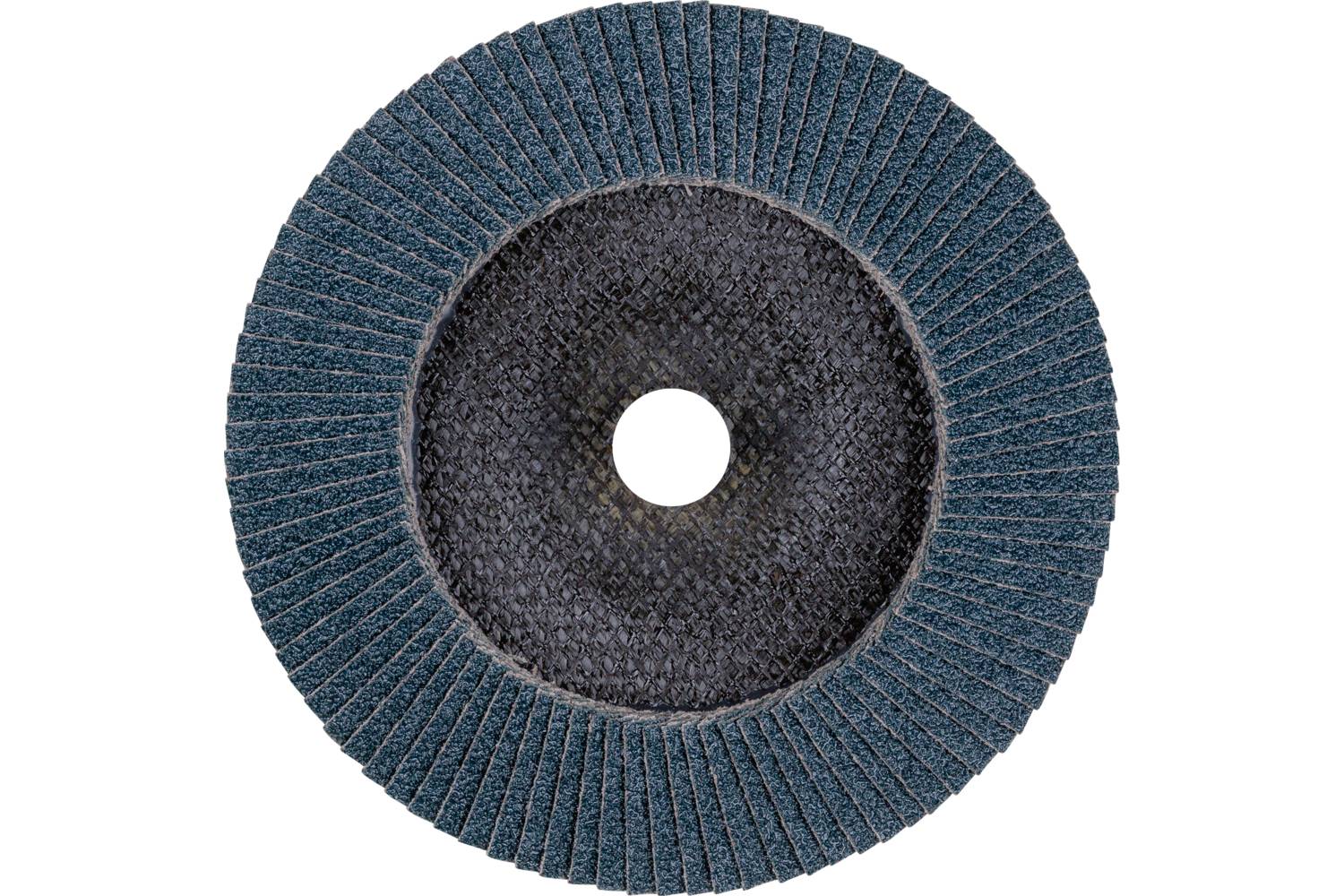 Kulatý hrubovací kotouč s radiálně uspořádanými lamelami ze smirkového materiálu, uprostřed s kruhovým otvorem.