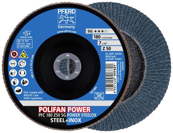 PFERD TOOLS 67785186 lamelový kotouč Průměr 180 mm Zrnitost=50 10 ks