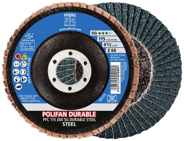 PFERD TOOLS 67782116 lamelový kotouč Průměr 115 mm Zrnitost=60 10 ks