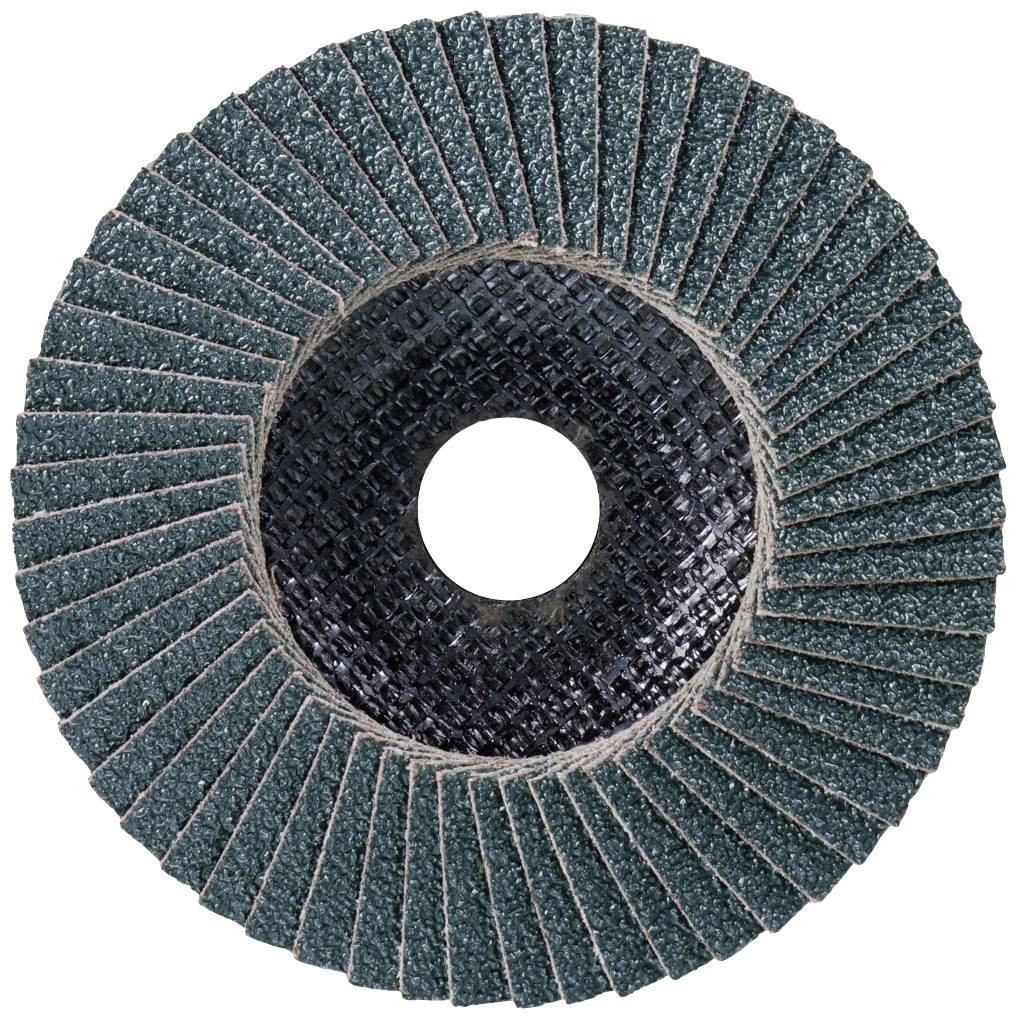 Lamelový brusný kotouč s několika vrstvami lamel pro opracování povrchu.