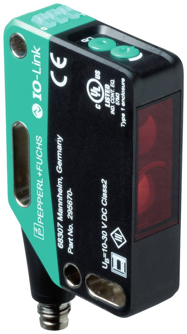 Pepperl+Fuchs OMT300-R201-IEP-IO-V31-L snímač vzdálenosti 1 ks Max. dosah: 300 mm (d x š x v) 41.7 x 15 x 61.7 mm