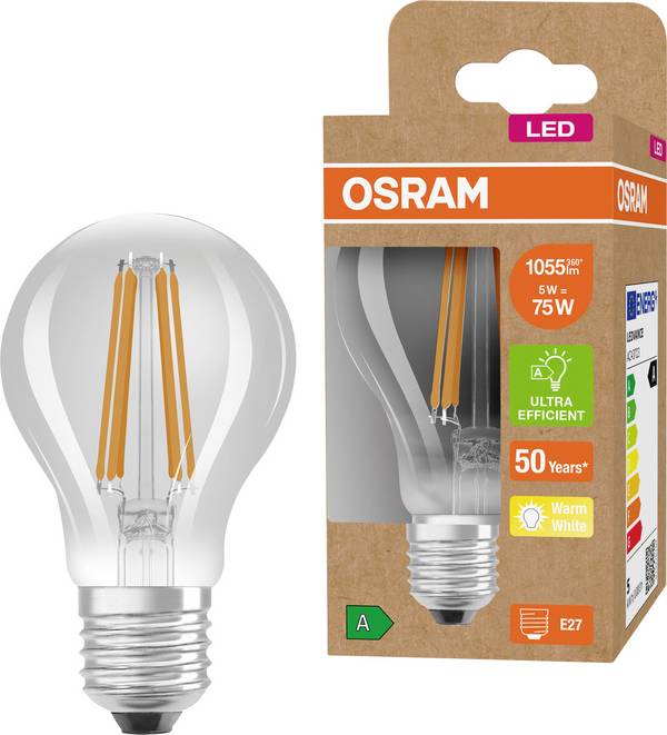 OSRAM HOMELIGHTING 4099854009617 LED Energetická třída (EEK2021) A (A - G) E27 klasická žárovka 5 W = 75 W teplá bílá (Ø x v) 60 mm x 60 mm  1 ks
