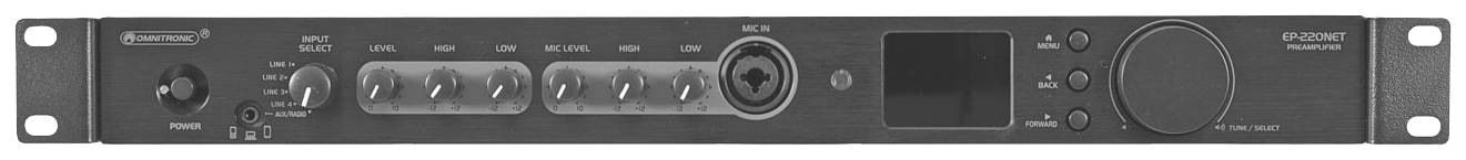 Černý audioverstevěč, model 'Blackstar Dept.10 AMPED 3', s otočnými knoflíky, tlačítky a displeji na přední straně.