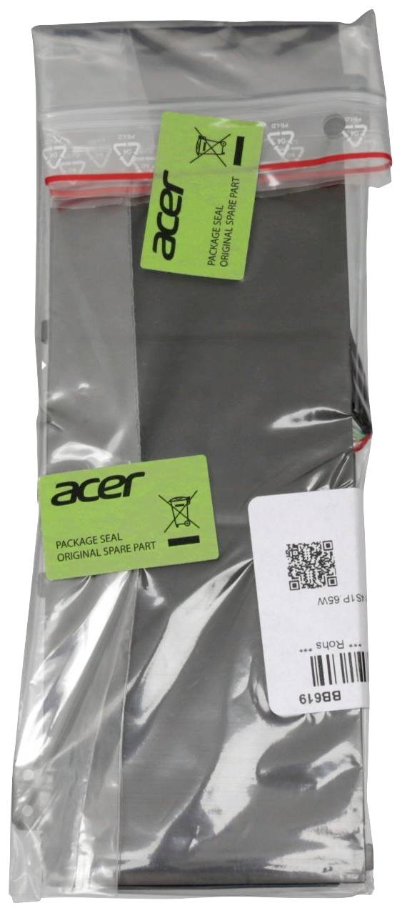 Šedý plastový obal s logem 'Acer' a štítkem s nápisem 'Originální náhradní díl'. Obsahuje náhradní díl.