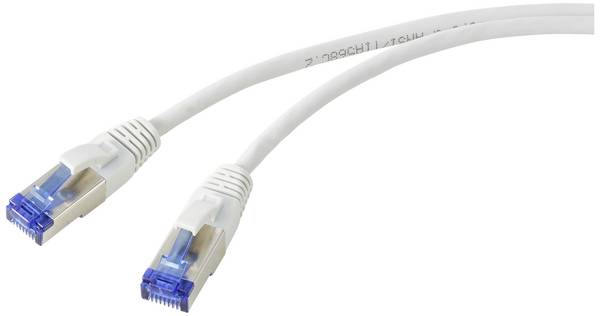 Renkforce RF-5266140 RJ45 síťové kabely, propojovací kabely CAT 6A S/FTP 2.00 m šedá Slimline,, flexibilní provedení, s ochranou, samozhášecí 1 ks