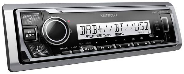 Kenwood KMR-M508DAB autorádio konektor pro dálkové ovládání na volant, Bluetooth® handsfree zařízení, DAB+ tuner, odolné proti stříkající vodě