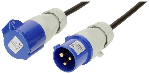 Max Hauri 165376 napájecí prodlužovací kabel, 16 A, modrá, černá, 25 m, odolné proti UV záření, odolné proti oleji, flexibilní provedení, odolné proti kyselinám