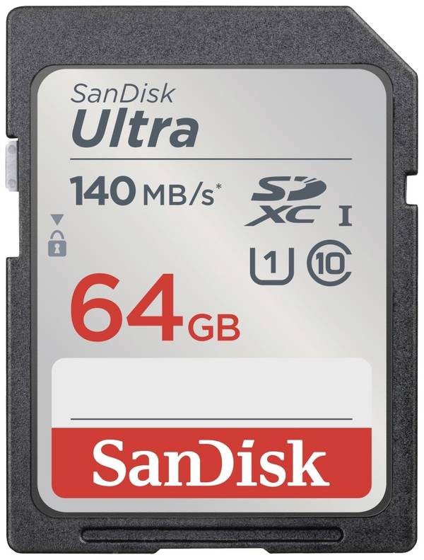 SanDisk SDXC Ultra 64GB (Class 10/UHS-I/140MB/s) karta SDHC  64 GB UHS-Class 1 vodotěsné, nárazuvzdorné
