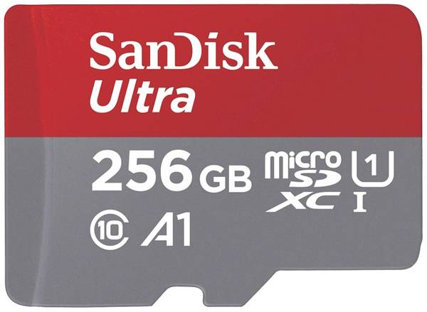SanDisk microSDXC Ultra 256GB (A1/UHS-I/Cl.10/150MB/s) + Adapter "Mobile" paměťová karta microSDXC  256 GB A1 Application Performance Class, UHS-Class 1