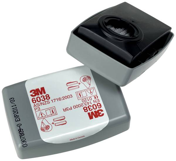3M 6038 mit Aktivkohle, P3R částicový filtr  20 ks EN 143 DIN 143