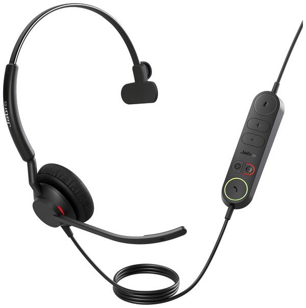 Jabra Engage 40  Headset uzavřená (Over Ear) kabelová, Bluetooth® mono černá Redukce šumu mikrofonu regulace hlasitosti telefon