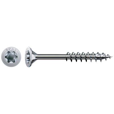 Stříbrný šroubovák s torx hlavou, vhodný pro dřevěné nebo kovové spoje.