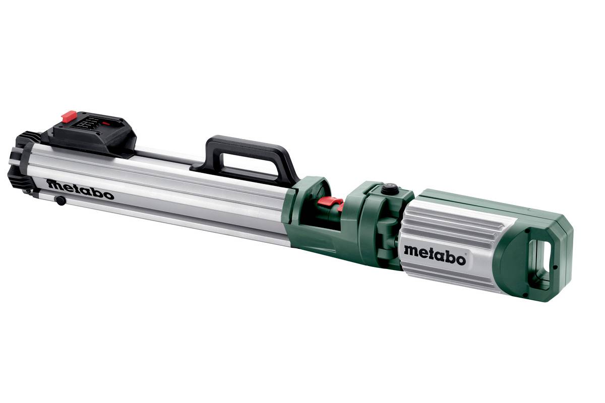Elektrický řezač od Metabo s zeleným a kovovým tělem. Navržen pro přesné řezání v dílnách nebo na staveništích.