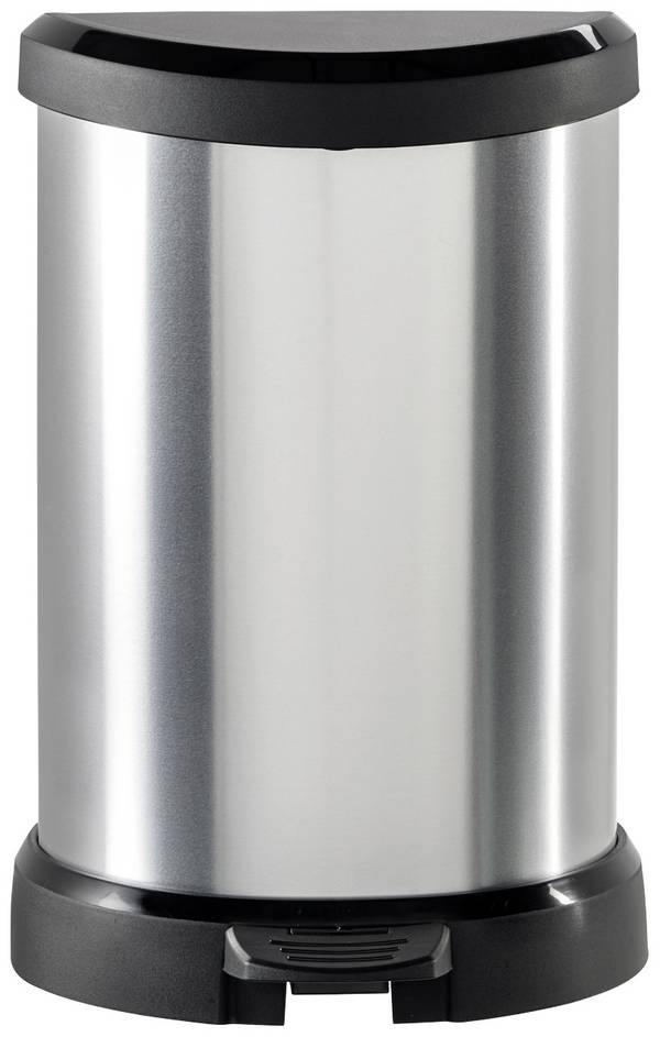 Curver DECO Bin 240568 odpadkový koš, 15 l, (š x v x h) 303 x 448 x 268 mm, stříbrná, černá, 1 ks