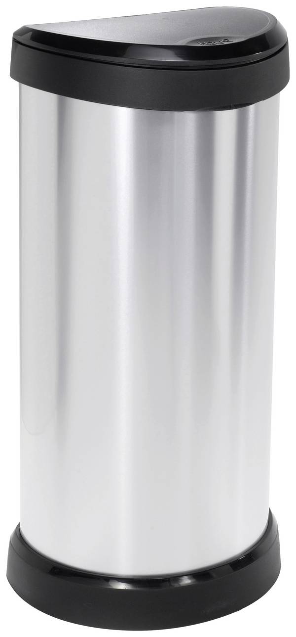 Curver DECO Bin 240641 odpadkový koš, 40 l, (š x v x h) 335 x 685 x 285 mm, stříbrná, černá, 1 ks