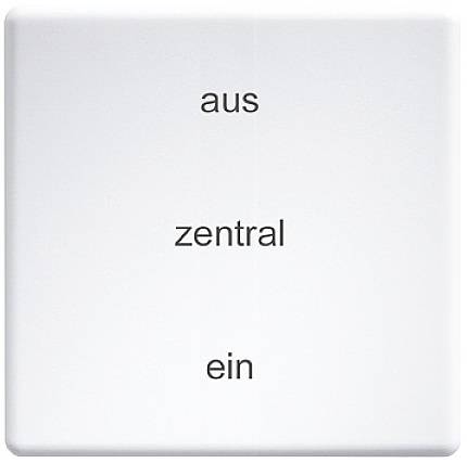 Spínač se třemi polohami: 'vypnuto', 'centrální', 'zapnuto'.