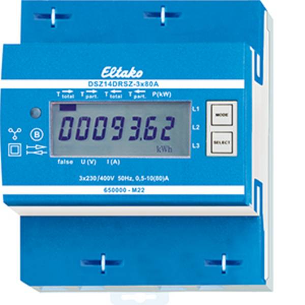 Eltako DSZ14DRSZ-3x80A MID 28465715 třífázový elektroměr digitální 10 A 1 ks