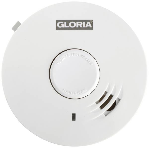 Gloria R-10 detektor kouře  vč. baterie s životností 10 let na baterii (Ø x v) 104 mm x 40 mm