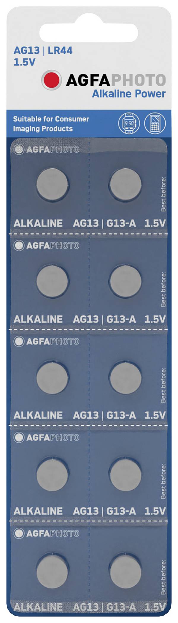 AgfaPhoto knoflíkový článek LR 44 1.5 V 10 ks  alkalicko-manganová AG13