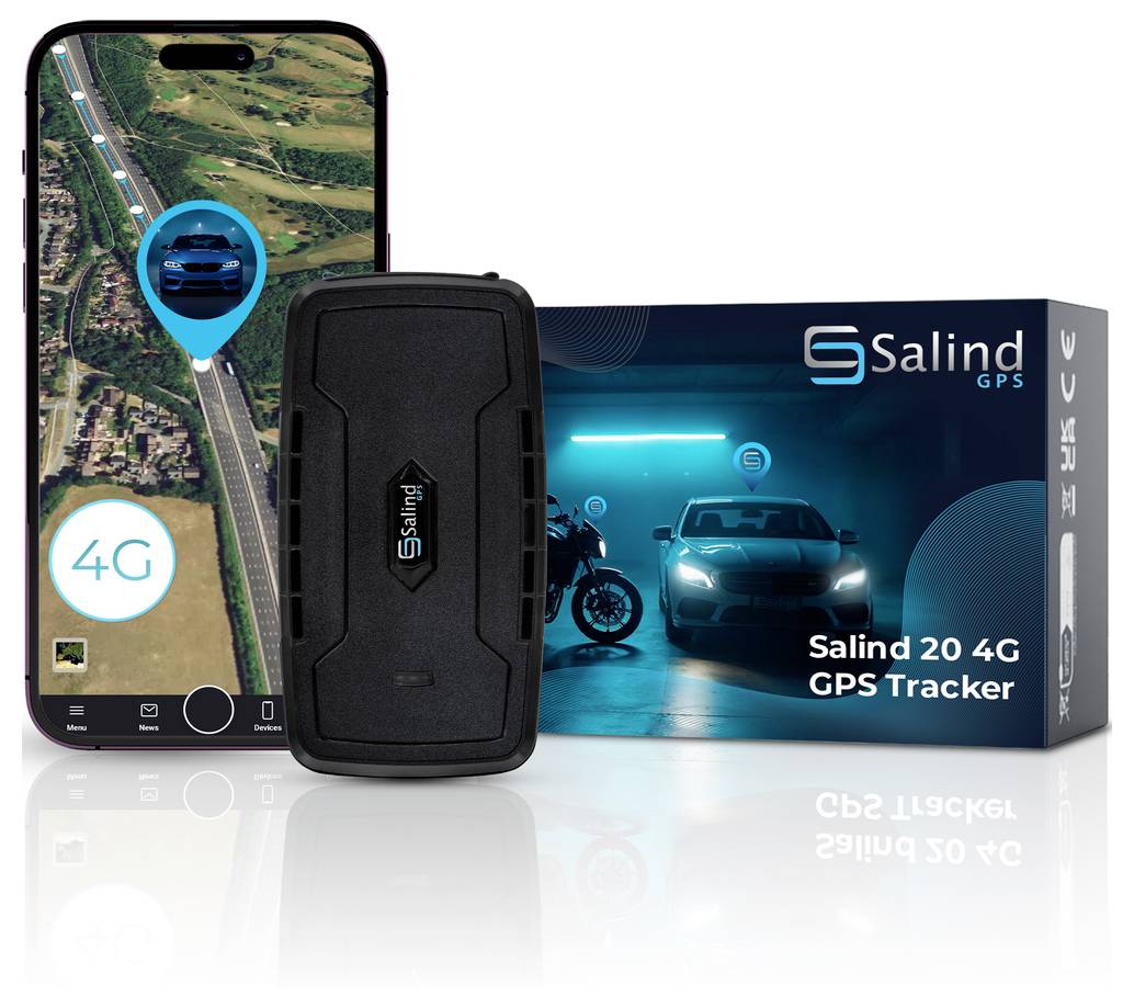 Reklamní grafika pro situační alarmy: Chytrý telefon s aplikací Auto vlevo, vpravo pět typů alarmů pro otřesy, rychlost, geofencing, nízký stav baterie a vyjmutí.
