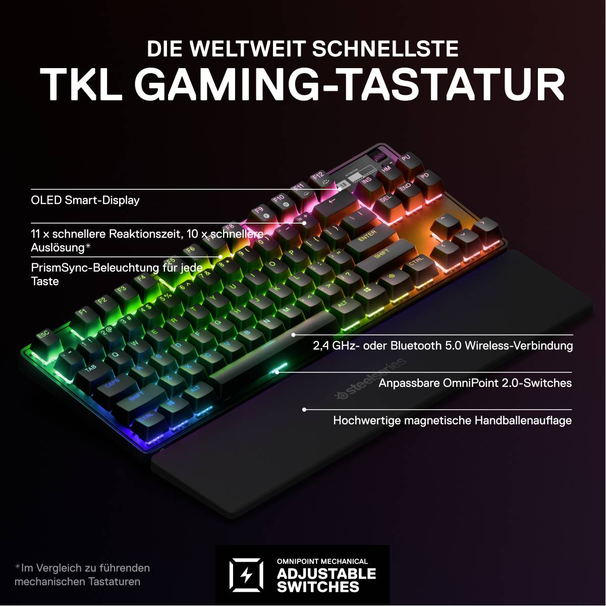 Steelseries Apex Pro WL bezdrátový herní klávesnice německá