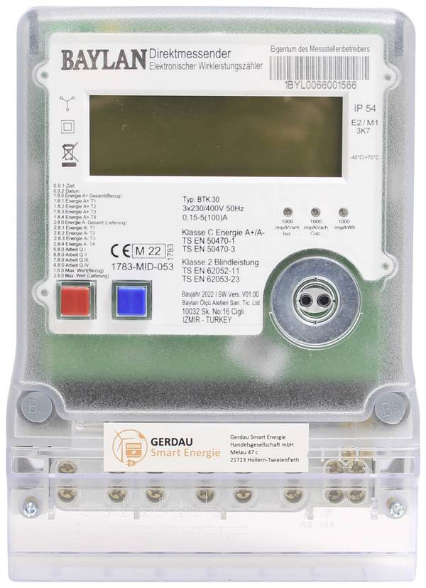 Counttec BTK30 DZ1004Q třífázový elektroměr digitální Úředně schválený: Ano 1 ks