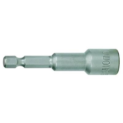 Kovový šroubovací bit s 10mm upínáním, vhodný pro matice nebo šrouby, zobrazený na bílém pozadí.