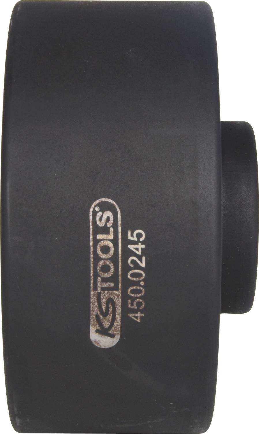 Černá součástka nástroje se zaoblenou hranou, na které je vytištěno 'KS TOOLS 450.0245'.