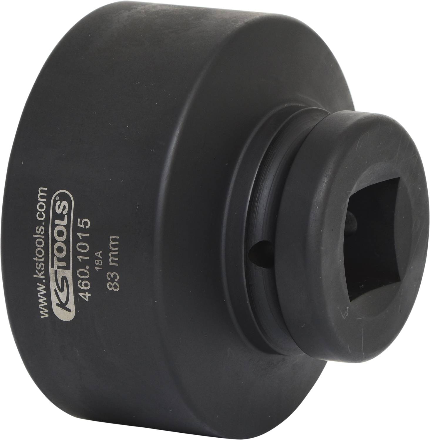 Velký nástroj na matice s krytem, označený textem 'www.kstools.com', '4601015', '83 mm'. Používán pro speciální mechaniku.