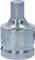 Stříbrný adaptér na nástrčné klíče s šestihranným zakončením. Používá se k propojení stranových klíčů s nástrčnými klíči.