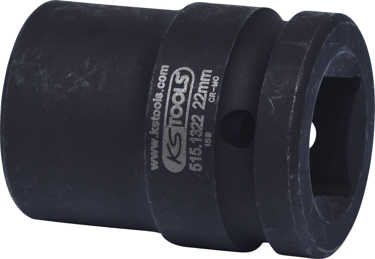 Nástrčný klíč, černý, 22 mm, s označením 'KS Tools'.