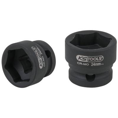 Dva černé nástrčné klíče s nápisem 'KS Tools CR-MO 24mm', jeden stojí vzpřímeně, druhý leží na boku.