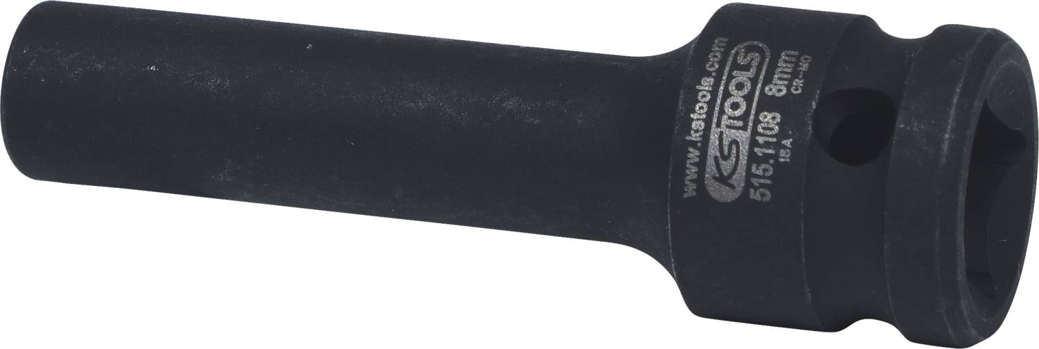 Černý 8mm nástrčný klíč vyrobený společností KS Tools, zhotovený z odolného kovu pro mechanické použití.