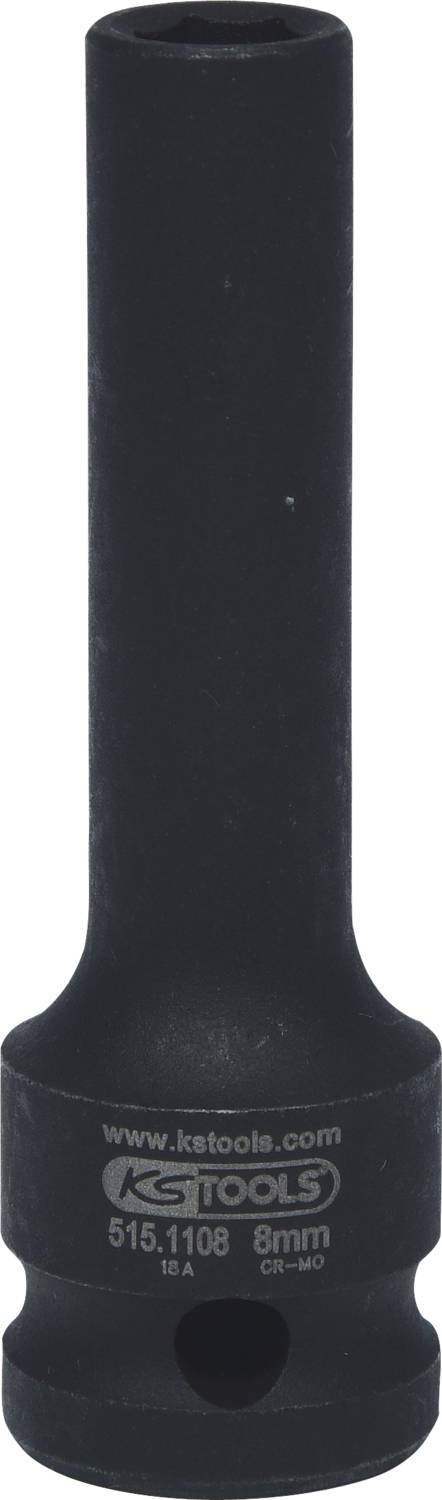 8mm nástrčný klíč pro rázový utahovák, dlouhé provedení, od KS Tools.
