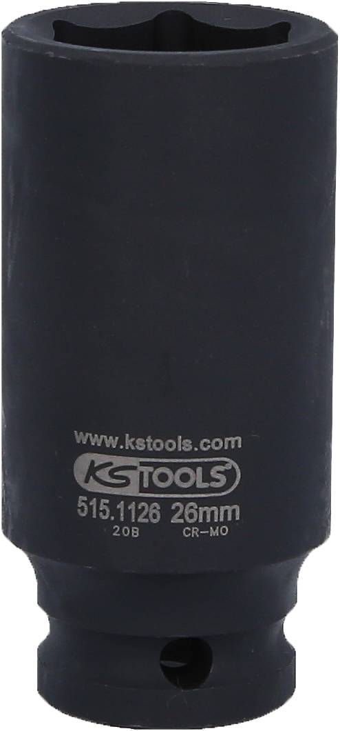 Matice KS Tools, 26 mm, z černého kovu, s nápisem 'www.kstools.com' a číslem výrobku '515.1126'.