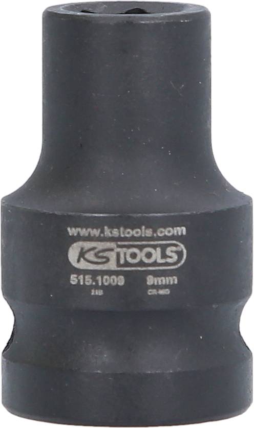 Nástrčná hlavice 9 mm od KS Tools, černá, s číslem artiklu 515.1009, vhodná pro různé montážní a opravárenské práce.