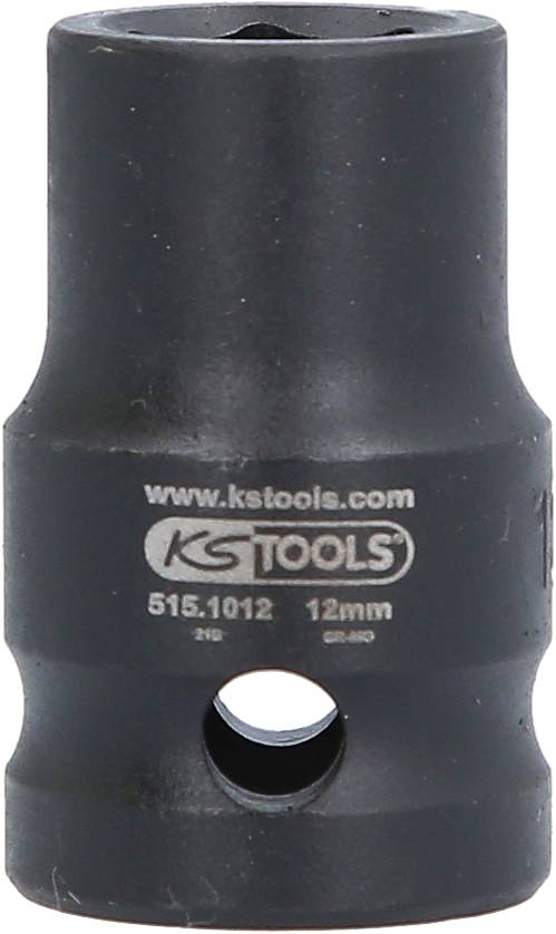 Černý průmyslový nástrčný klíč od KS Tools, velikost 12 mm, model 515.1012.