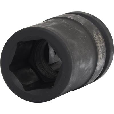 Černá šestihranná matice, 30 mm, vyrobená z robustního kovového materiálu, vhodná pro mechanické práce, jako je montáž šroubů a matic.